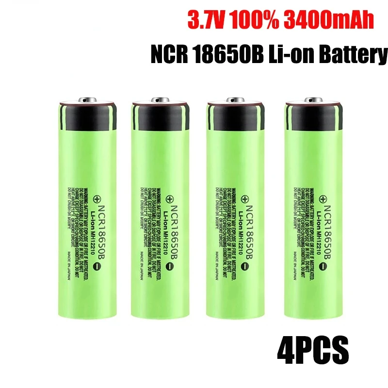 2024New Original NCR18650B 3,7 V 3400 mah 18650 Lithium-Akku Für Taschenlampe Spielzeug Auto Kamera batterien Ladung Batte: Beige