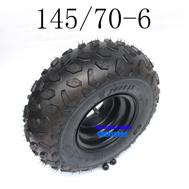 Super High Performance 6 Inch ATV Wheels 145/70-6 Tire Tyre for 6 Inch Iron Wheel Rims Fits Go Kart Buggie Atv Quad