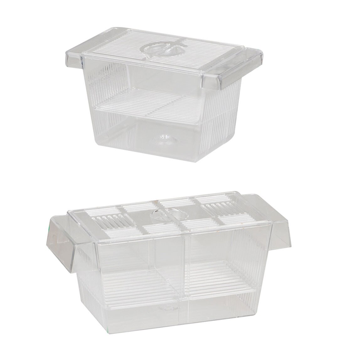 Acuario transparente doble cuenco Fighting Fish Mini casa caja incubadora para aislamiento Fry incubadora jaula para reptil Turtle House
