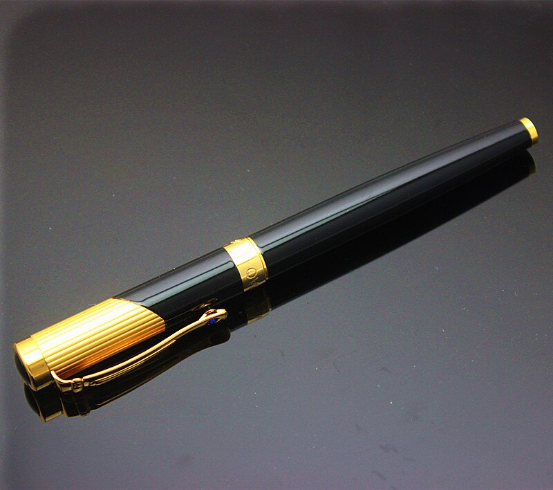 Jinhao 9009 Schwarz und Goldene Luxus Diamant extra Fein Feder Brunnen Stift für Finanzen Freies 0,38mm Tinte Stifte für Schreiben: 1