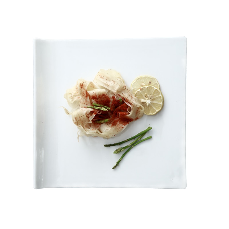 Pure White Ceramic Steak Plate Dessert Plate Home Kitchen Tableware Dinner Plate Simple And Delicate Ceramic Tableware