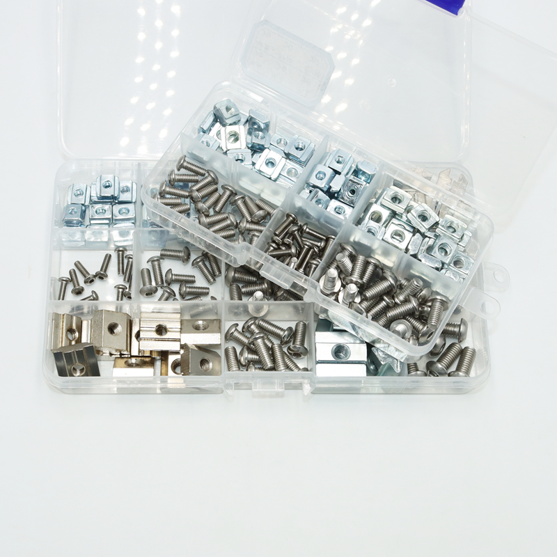 Tornillo hexagonal de acero inoxidable 304 y tuerca deslizante en T, cabeza de botón, Perno Allen, ranura en T, para Perfil de extrusión de aluminio 20, 30, 40