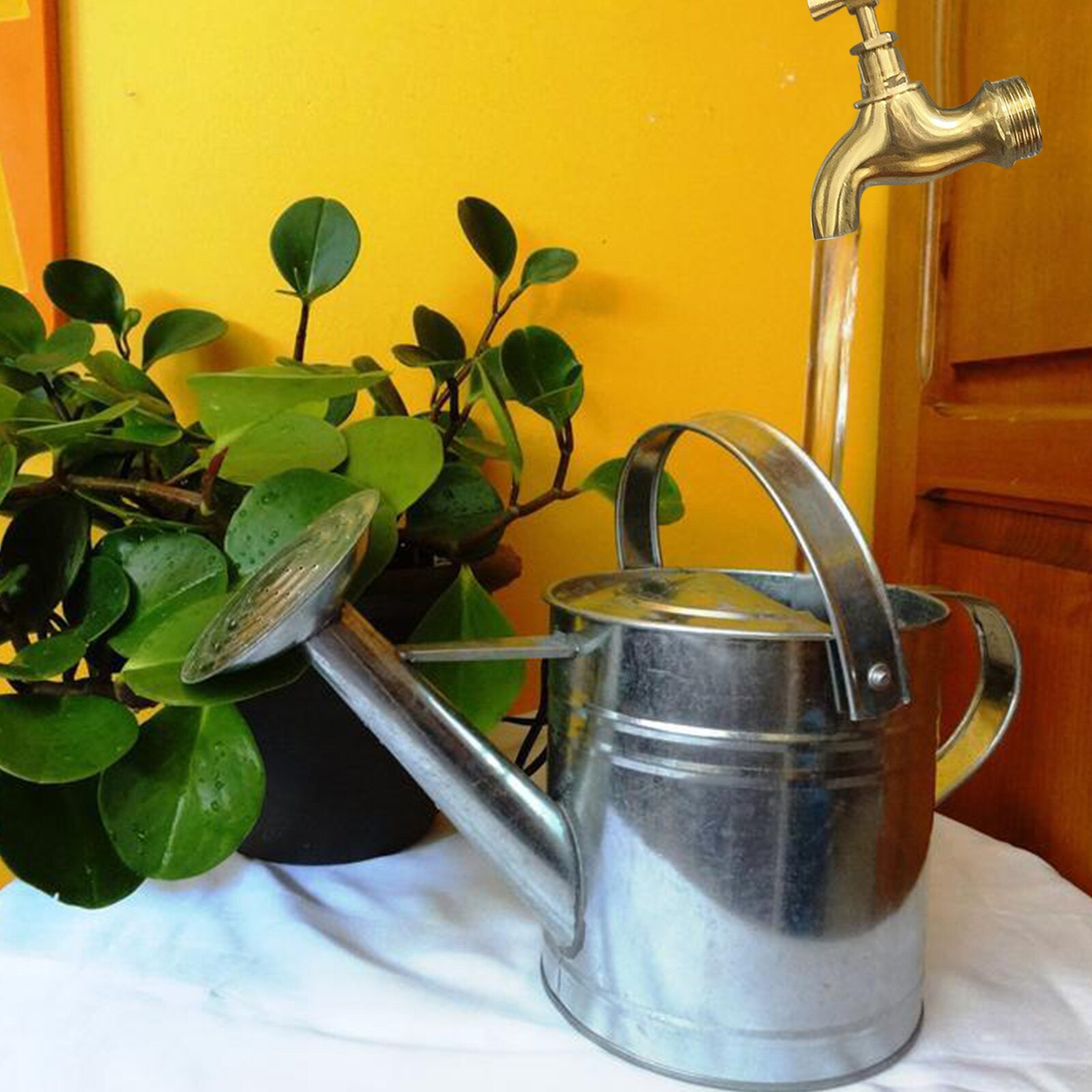 Invisible Flowing Spout Watering Can Fountain Yard Art Decor Magic Tap Running Water USB C1