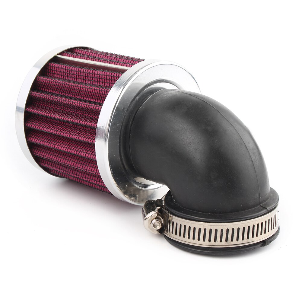 90 Graden Luchtinlaatfilter Met Klem Clearnerreplacement Voor Motorfiets 45 Mm-48 Mm Id Pijp 90 ° Bobber chopper Cruiser: Zilver