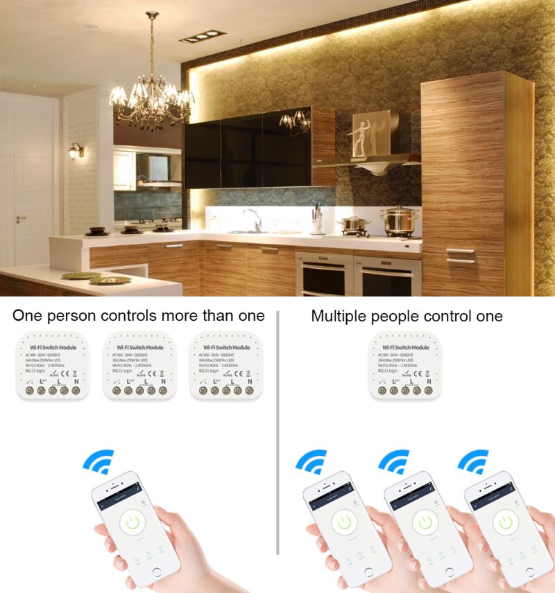 EWeLink-enchufe inteligente Tuya, módulo de automatización de iluminación inteligente con Wifi, Control remoto para Google Home y Alexa Echo