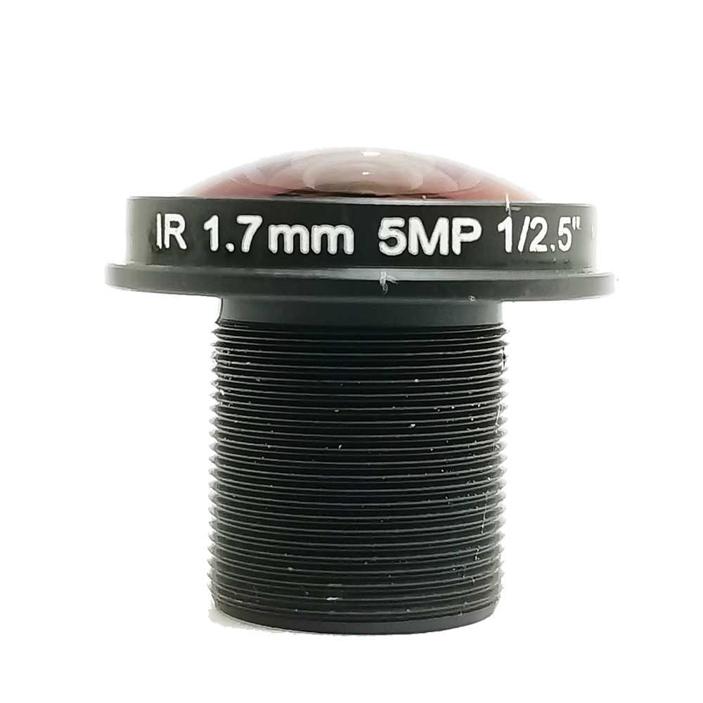 Lente panorámica de ojo de pez de 5MP y 1,7mm, lente de 180 grados, IR, objetivo de cámara CCTV de 5 megapíxeles para seguridad HD 1/2.0