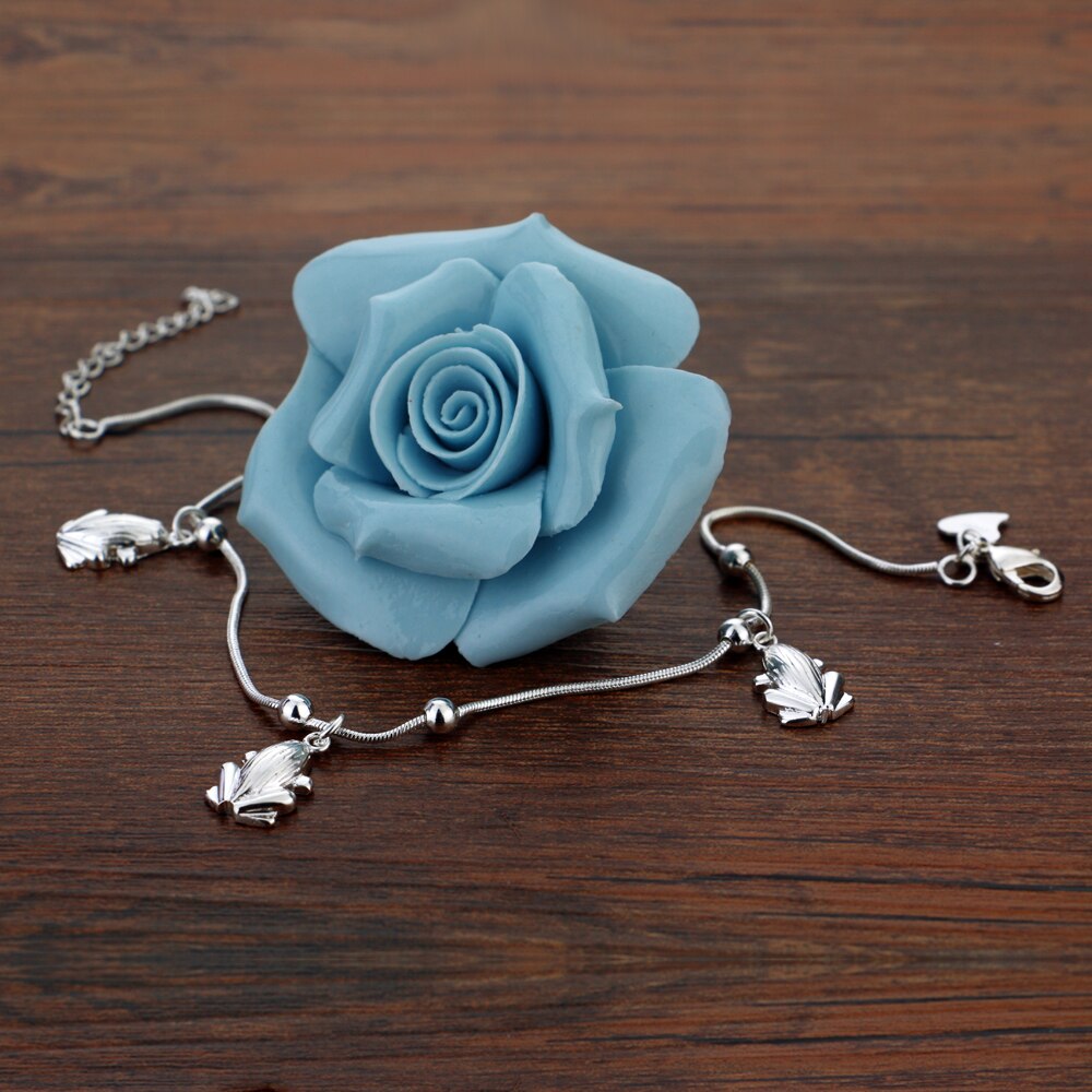 foot accessories, 925 sterling silver anklet for women, cute little animal frog anklet