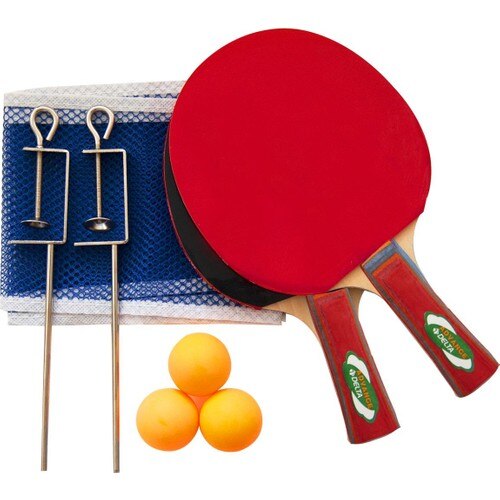 Delta ** conjunto de ténis de mesa-2 raquete + 3 bola de ping-pong + malha-ferro