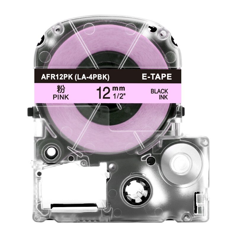 Unistar Compatibel Voor Epson Printer Satijnen Lint Tape 12Mm SFR12SK SA-4WKK SA-4KBK SA-4HKK SFR12PK Beste Voor Verpakking Diy: Black on Pink