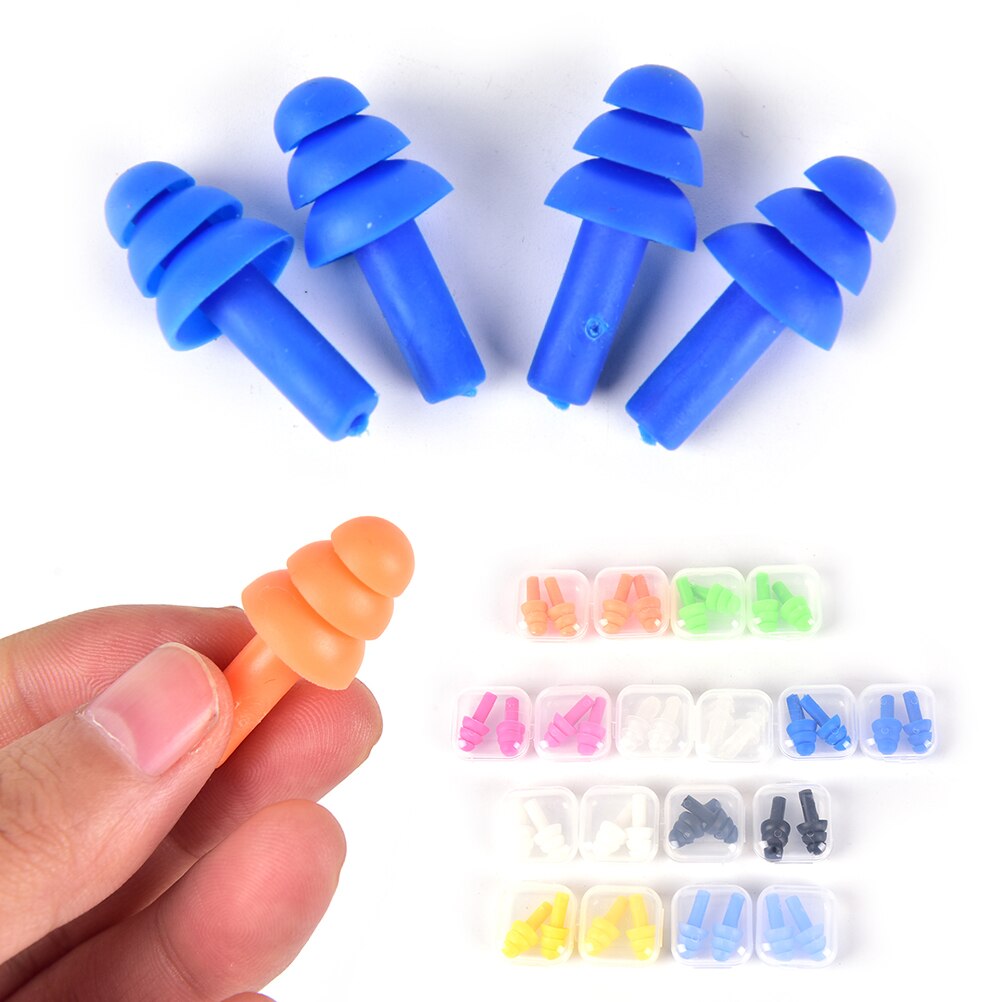 2 pares de silicone à prova dwaterproof água natação tampões de ouvido protetores de ouvido protetor de redução ruído para viagens dormir
