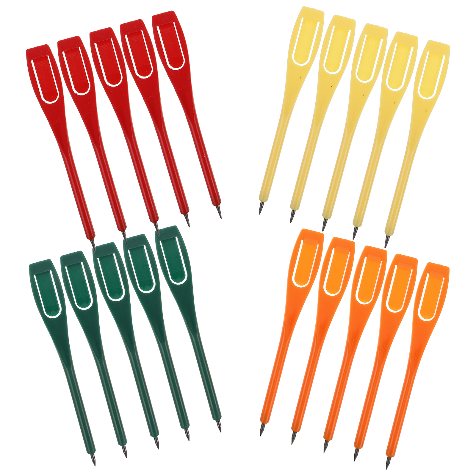 20 lápices de puntuación marcadores plásticos conjunto de lápices con de clip portátil soporte de tarjeta de puntuación para torneos de golf y entrenamiento