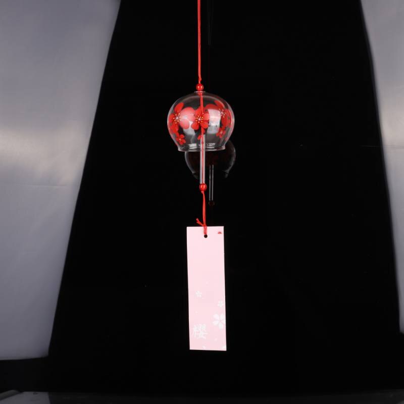 Japan Style Handpaint Sakura Glass Wind Chimes Wind Bells Home Garden Office Hanging Decorations Beautiful Hope: A2