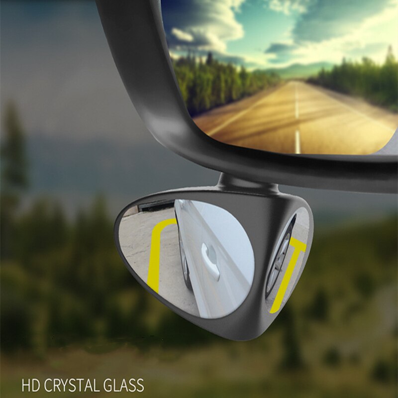 Car front wheel mirror auxiliary rearview mirror safety convex mirror car two-in-one 360-degree adjustable rearview mirror