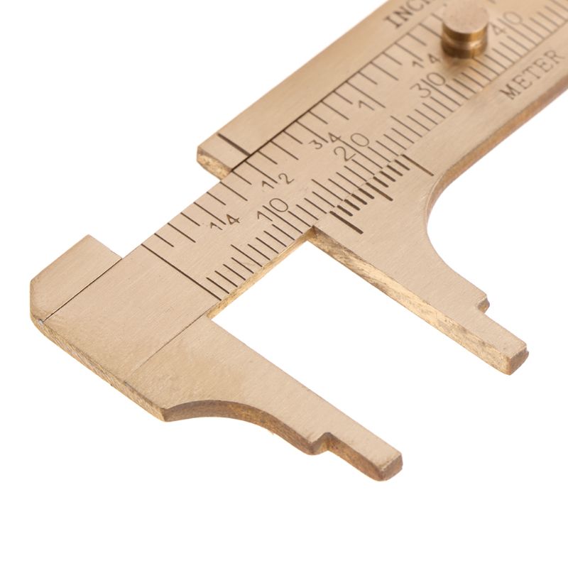 Mini Messing Sliding Gauge Schuifmaat 80Mm 3.25Inch Pocket Ruler Dubbele Schaal