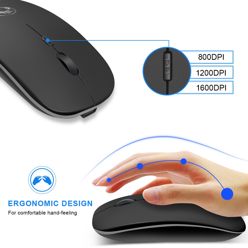 Wireless Mouse Bluetooth Mouse For Computer Rechargeable Ergonomic Mouse Bluetooth Mause Silent Optical USB Mice For PC Laptop