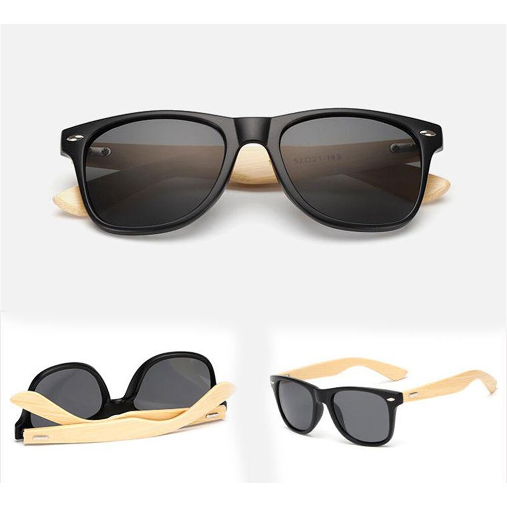2019 nova retro polarizado óculos de sol das mulheres dos homens viagens esporte moda design da marca de bambu moldura de madeira óculos de sol para as mulheres: black2