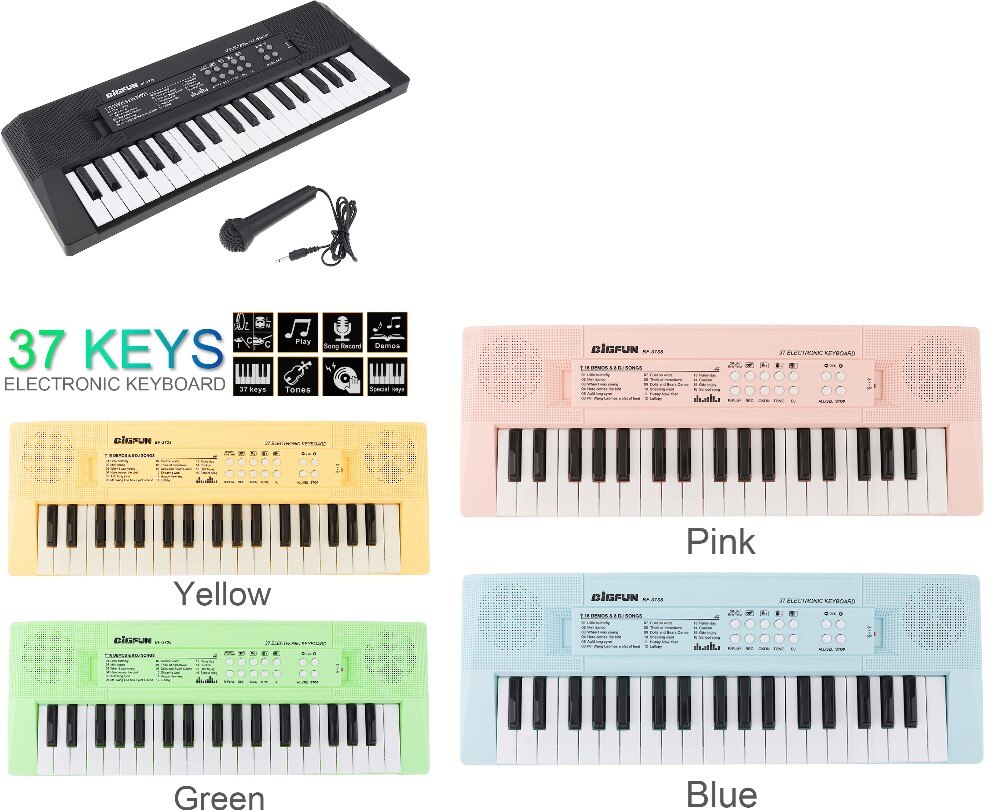 37 Keys Electronic Organ Digital ABS Keyboard Piano Musical Instrument KidsToy with Microphone electric piano for kids children