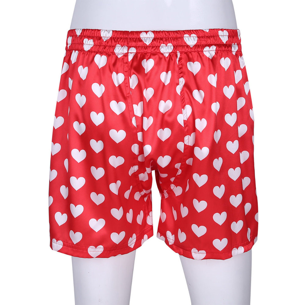 herren Cute Liebe Herz Druck Klassische Weiche Boxer Shorts Leichte Lose Outfit Lounge Shorts für Strand Party Sommer Kleidung
