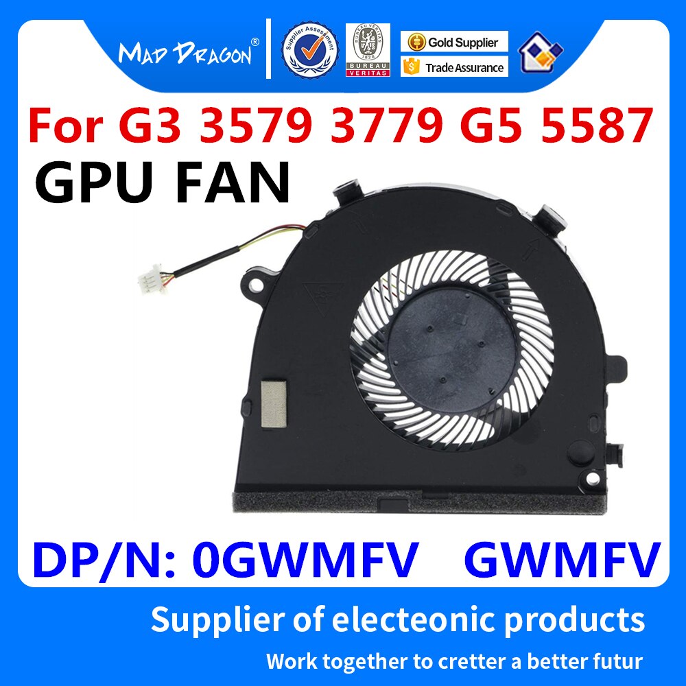 Originele Cpu Fan Gpu Fan Voor Dell G3 3579 G3 3779 G5 5587 G5 15 5587 Serie Koelventilator koeler 0TJHF2 TJHF2 0 Gwmfv Gwmfv: 0GWMFV   GWMFV