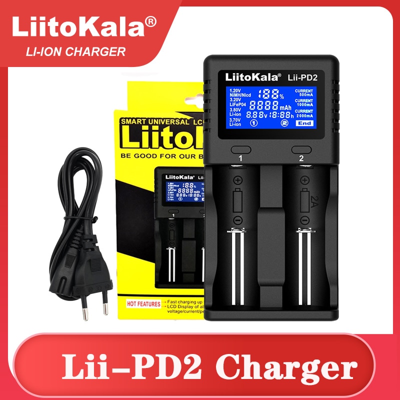 LiitoKala Lii-PD2 Lii-PD4 Lii-S6 Lii500 ładowarka do 18650 26650 21700 18350 AA AAA 3.7V/3.2V/1.2V baterie litowe NiMH