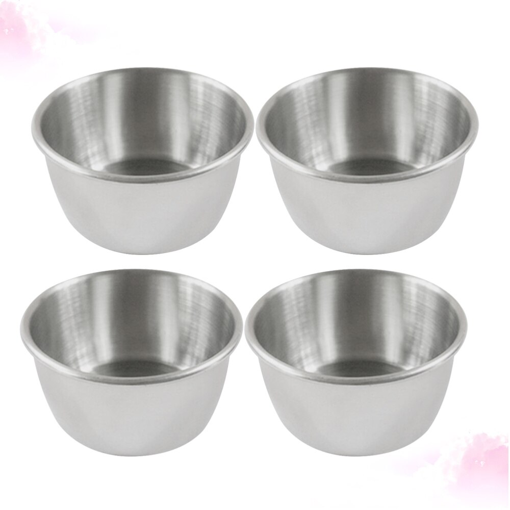 4 Stuks Rvs Pot Dompelen Kom Kleine Saus Cup Kruiden Schotel Schotel Voorgerecht Platen Saus Container Voor Restaurant: Default Title