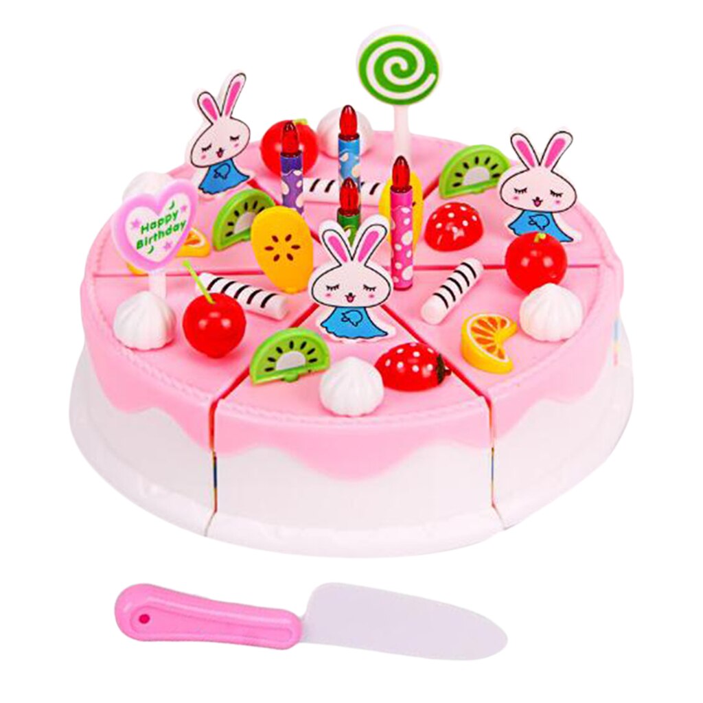 Role Play Toy Birthday Cake Accessories DIY, 64 Pieces/Set, Colorful , Safe Non-toxic Material, for Kids Ages 3+