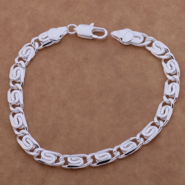 Mode-sieraden Verzilverd Plated Vrouwen/Mannen Armband Armbanden 6 Mm WAB148