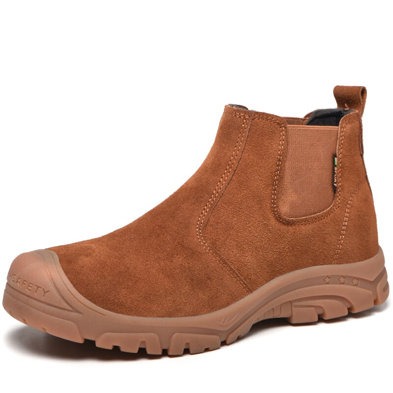 Work &amp; Safety Boots Indestructible Shoes Safety Shoes Men Puncture-Proof Work Sneakers Men Work Shoes Chelsea Boots Winter Shoes: Camel / 46