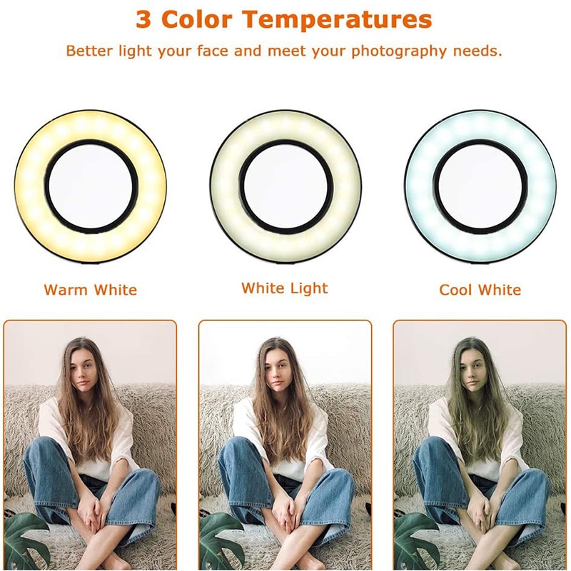 flexibel Schreibtisch praktisch Halfter Einbeinstativ Halterung mit LED Ring-Licht Lampe Tabletop Stehen Stative für Video Blogger