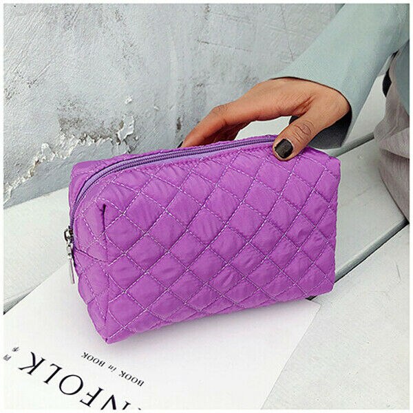 nouvelles femmes grand sac de maquillage cosmétique étui Portable toilette stockage poignée organisateur voyage Kit: VIOLET