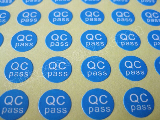 3000pcs/lot QC PASS Diameter 10mm Self-adhesive paper label sticker for factory control, Item No. GU08: blue
