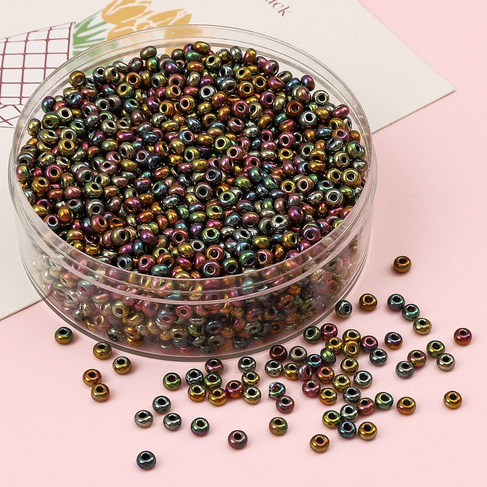 2mm/3mm/4mm Glass Seed Beads Box Czech Glass Beads For Jewelry Making Round Metallic DIY Bracelet Earrings About 10 Grams