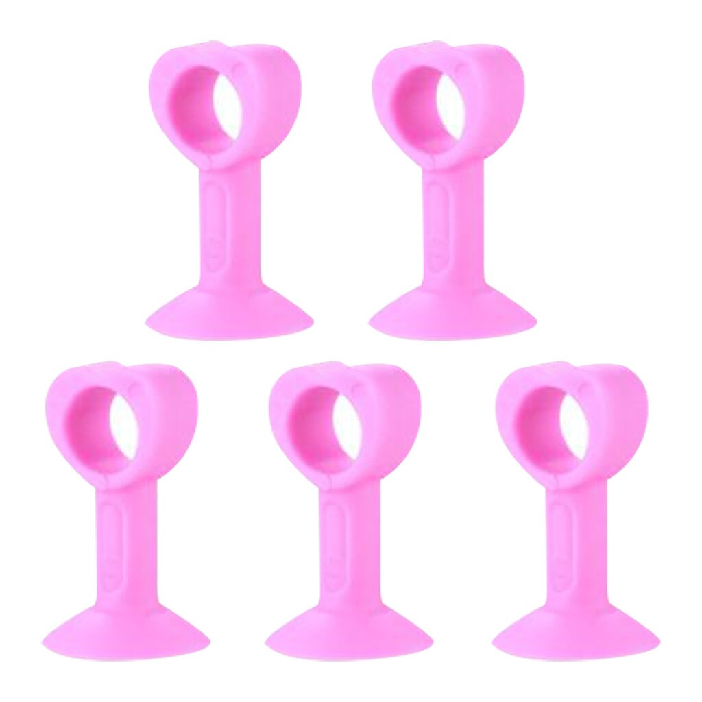 Anti-collision Door Stopper Flexible Plastic Sucker Door Holder Suction Cup Door Stop Pad For Doorknob Handle Topes Para Puertas: Pink 