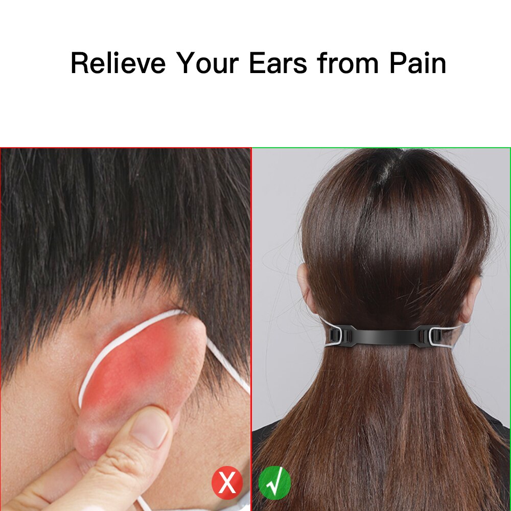 15pcs Ear extender Belt for mask Holder antislip Color PE Buckle Band Strap Clasp Snaps Hanger For Earloop Mask Release Earpain
