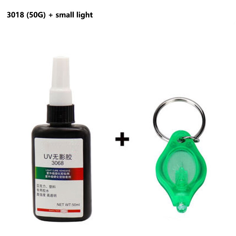 50ml UV Glue UV Curing Adhesive Transparent Crystal Glue Glass Adhesive Crystal Glass and Metal Bonding with UV Flashlight: 3068(50ml)