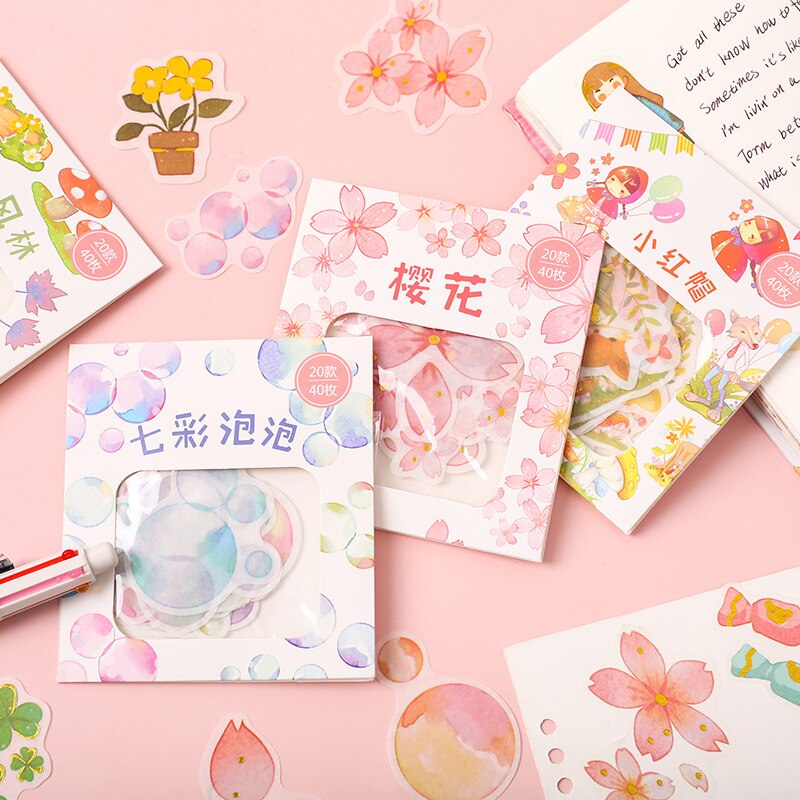 Eating Snacks Series Cute Sticker Custom Stickers Diary Stationary Flakes Scrapbook DIY Decorative Label flower Stickers set