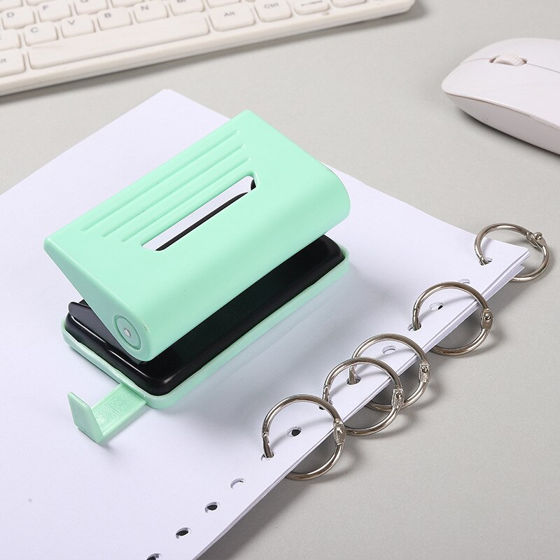 Office Cute Two-hole Labor-saving Puncher with Ruler Ring To Collect Debris and Easy To Clean Loose-leaf Punching Supplies