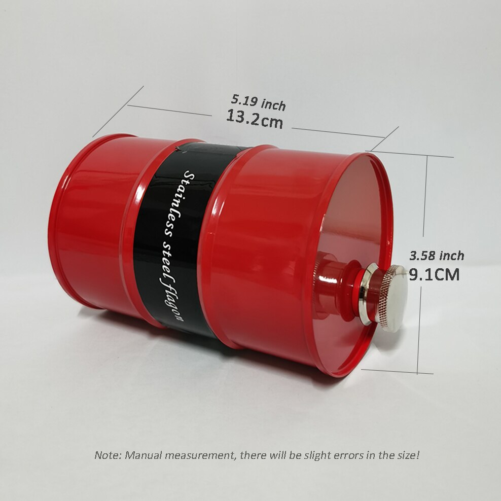 Kleine Kolf 24 Ounce Verdikte 304 Rvs Heupfles Olie Drum Vorm Body Draagbare Outdoor Wijn Fles Olie Vat jug