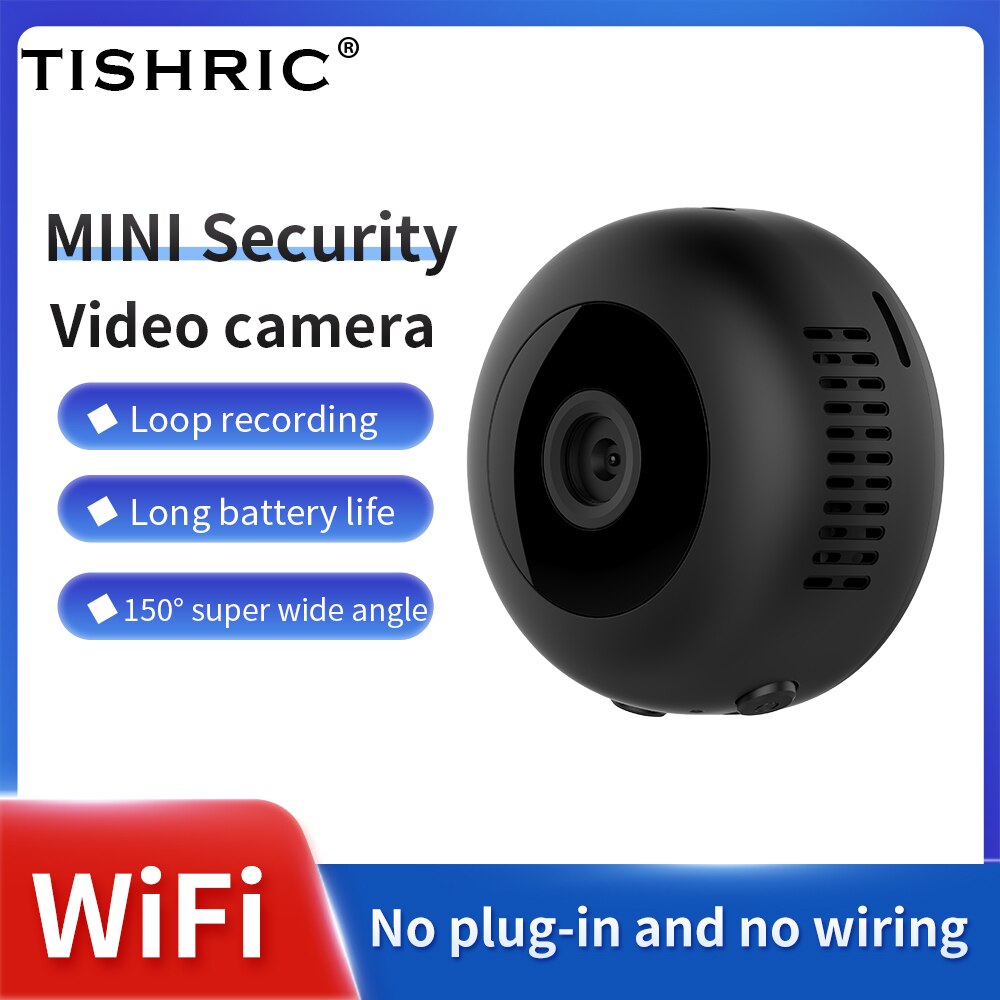 Tishric H10 Draadloze Mini Camera Home Security Wifi Camera 1080P Hd 120 ° Groothoek Draadloze Bewakingscamera Remote monitor
