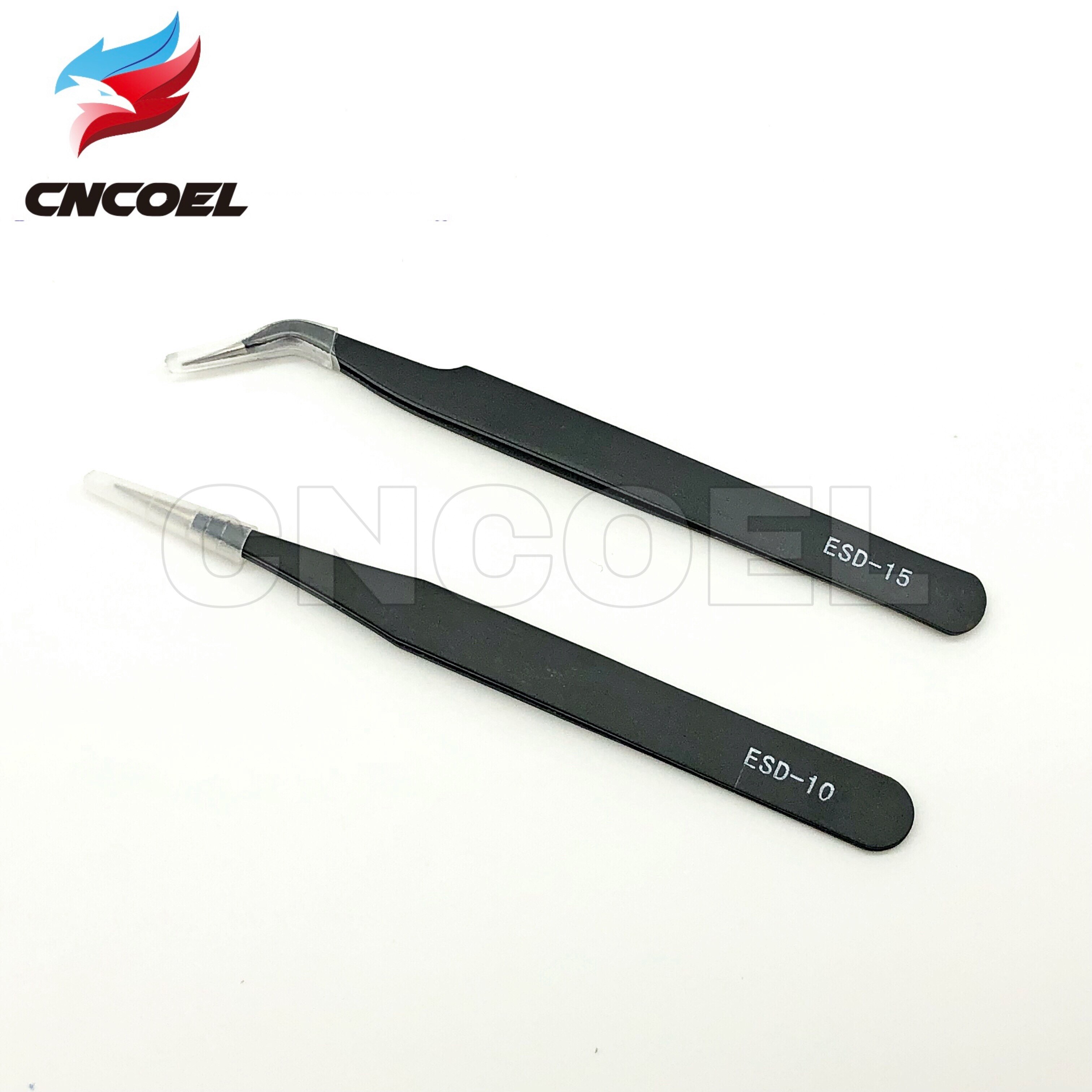 2pcs/lot ESD-10 ESD-15 Anti-static Curved Straight Tip Forceps Precision Soldering Tweezers Set Electronic ESD Tweezers Tool