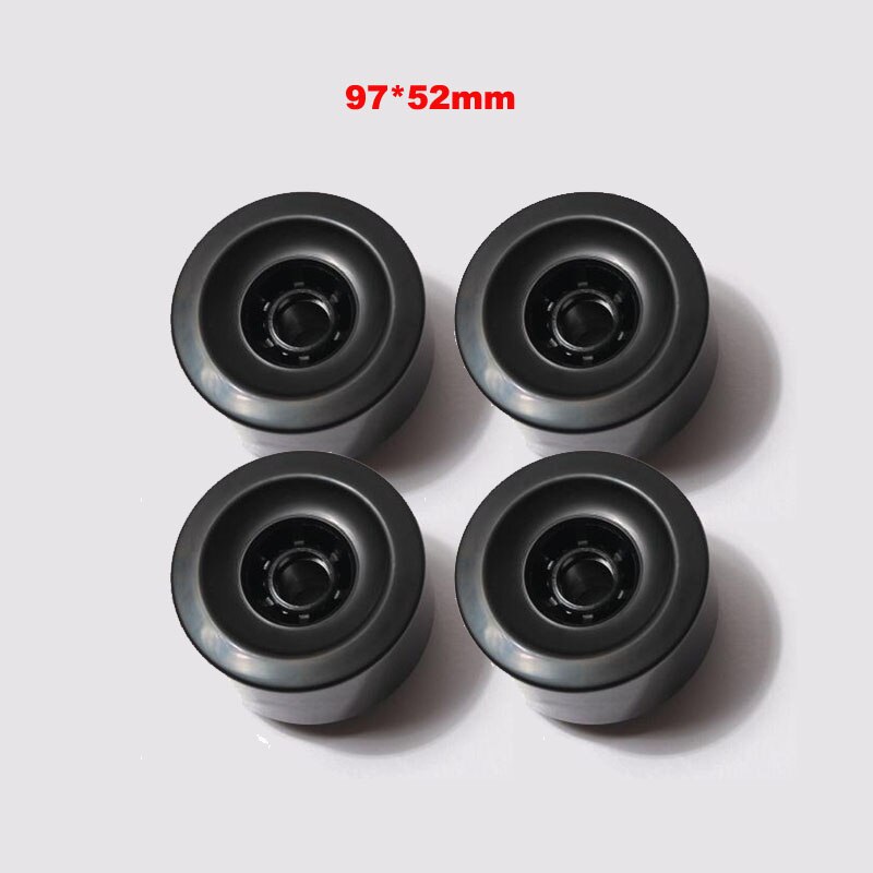 Skateboard hjul 78a 90 x 52mm 4 stk elektrisk longboard hjul 97*52mm rulleskøjte dæk hjul gummihjul til longboard scooter: 97 x 52mm sort