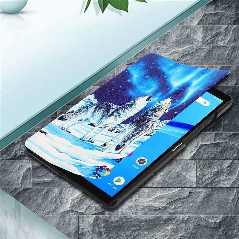 Nettbrettdeksel til lenovo smart tab  m8 tabm 8 hd fhd tb -8505x 8505f 8705f etui cute cat tiger wolf malt for lenovo  m8 etui deksel