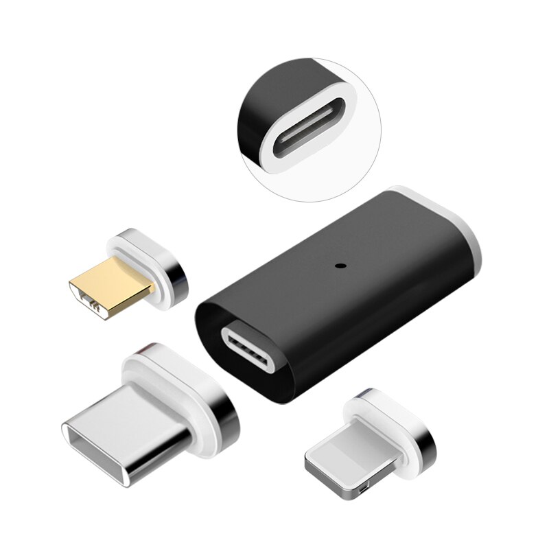 Magnetic Adapter TYPE-C To iPhone& Micro& Type C USB Plug for IPhone xs mas 8plus Sumsung Xiaomi Magnetic Charger Converter