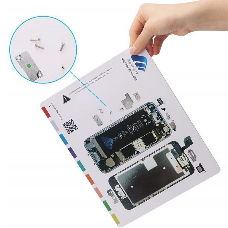 Magnetische schroefmat technic reparatiepad voor iphone, reparatietool voor iphone x xs xr xs max 8 8p 7 7p 6 6s 6p 6sp