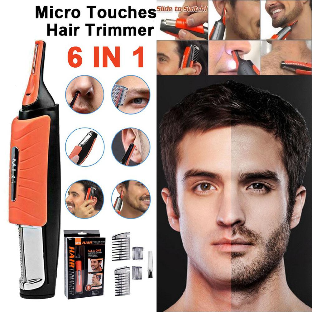 Kemei barbermaskin for menn multifunksjonell led lys skjeggtrimmer for øyenbrynshår nesehår kroppshår modellutstyr for menn (i eske)