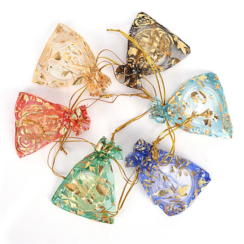 10pc/ sets trekkoordzakjes van organza, 3 maten, 7*9/9*12/11*16cm kleine organzazakjes