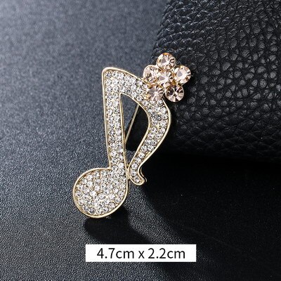 Weimanjingdian Crystal Rhinestones Pave Muzikale Borden Broche Reversspeldjes: 9423 coffee