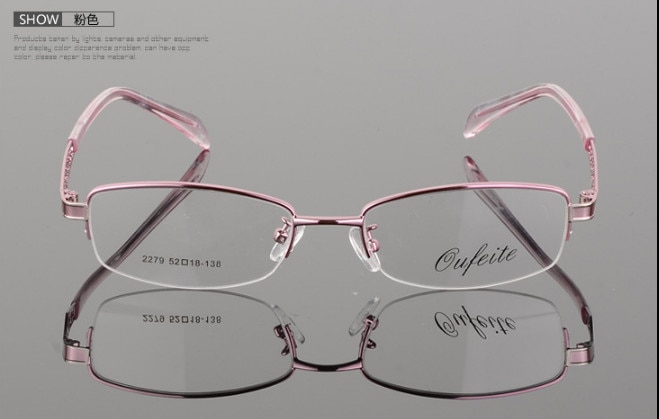 Metall frauen fertig myopie gläser dame kurzsichtig Gläser brillen rosa brillen rahmen brillen-0,50 zu- 6,00