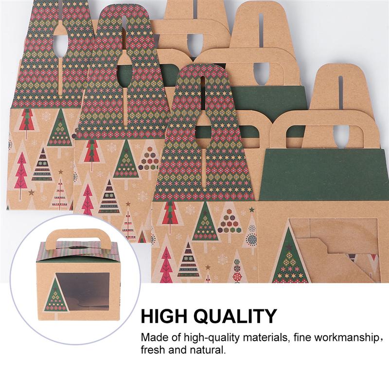 10 stuks handige kerst snoeptaart inpakdozen kraftpapier cupcake verpakkingsdoos