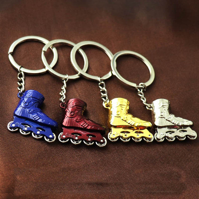 LLavero de Metal para parejas, accesorio para llaves de patines de dibujos animados, patinaje sobre ruedas, de , de , 10 unids/lote